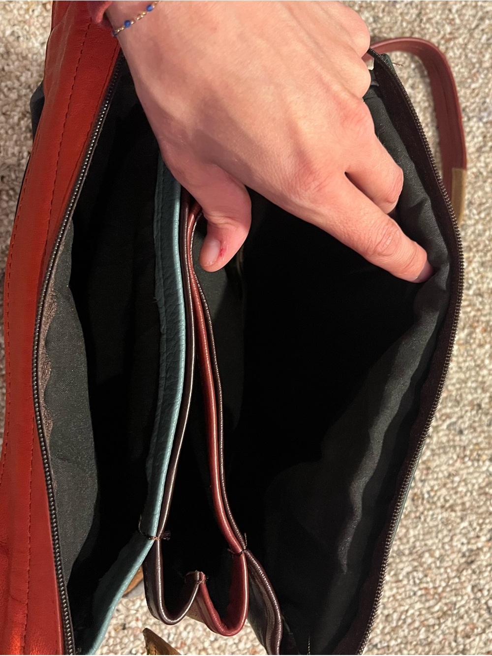 Vintage Colorblock Multicolor Leather Crossbody Bag - Picture 10 of 14